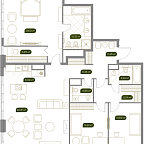 Layout picture Apartment with 4 bedrooms 148.9 m2 in complex West Garden