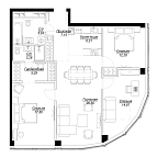 Layout picture Apartment with 4 bedrooms 98.89 m2 in complex Famous