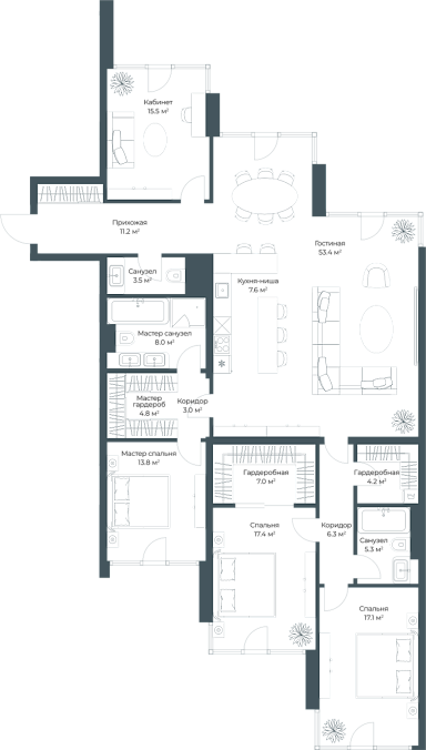 Layout picture 5-rooms from 178.2 m2