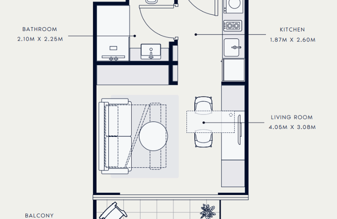 Flat 30.8 m2 in complex Azizi Venice