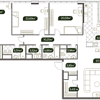 Layout picture Apartment with 4 bedrooms 177.9 m2 in complex West Garden