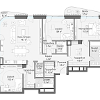Layout picture Apartment with 3 bedrooms 162.3 m2 in complex Lavrushinsky