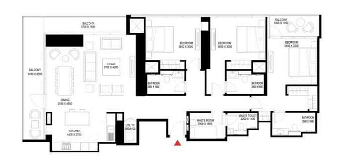 Layout picture 3-br from 1917 sqft