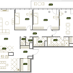 Layout picture Apartment with 4 bedrooms 171.3 m2 in complex Sobraniye klubnykh domov West Garden