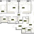 Layout picture Apartment with 4 bedrooms 171.3 m2 in complex West Garden