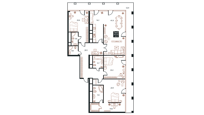 Layout picture 5-rooms from 193.2 m2 Photo 2