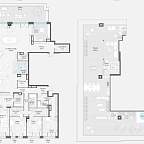 Layout picture Apartment with 4 bedrooms 433 m2 in complex Obydensky №1