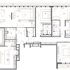 Layout picture Apartment with 4 bedrooms 295.62 m2 in complex TURGENEV