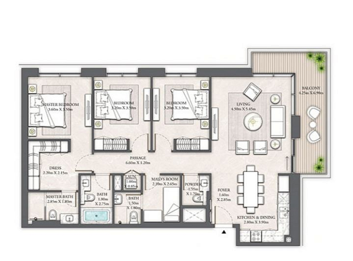 Layout picture 3-br from 1563 sqft Photo 3