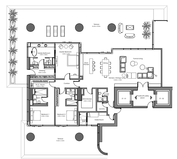 Layout picture 3-br from 4256 sqft Photo 3