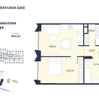 Layout picture Apartment with 1 bedroom 50.2 m2 in complex 1-y Nagatinskiy