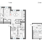 Layout picture Apartment with 5 bedrooms 155.5 m2 in complex Dom Dostizhenie