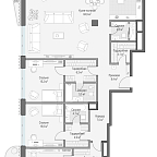 Layout picture Apartment with 3 bedrooms 199.3 m2 in complex Dom Lavrushinsky