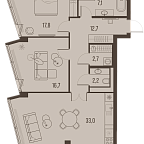 Layout picture Apartment with 2 bedrooms 92.2 m2 in complex High Life