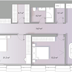 Layout picture Apartments with 2 bedrooms 111.5 m2 in complex Lumin House