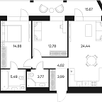 Layout picture Apartment with 2 bedrooms 77.19 m2 in complex Forst