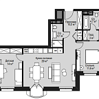 Layout picture Apartments with 2 bedrooms 81.8 m2 in complex Wellton Spa Residence