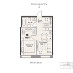 Layout picture Apartment with 1 bedroom 40.1 m2 in complex Stories