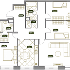 Layout picture Apartment with 4 bedrooms 115.7 m2 in complex West Garden