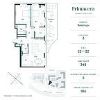 Layout picture Apartment with 2 bedrooms 106 m2 in complex Primavera