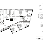 Layout picture Apartments with 4 bedrooms 141.4 m2 in complex Titul na Serebrjanicheskoy