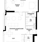 Layout picture Apartment with 1 bedroom 66.69 m2 in complex Hide