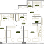 Layout picture Apartment with 4 bedrooms 169.2 m2 in complex West Garden