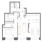 Layout picture Apartment with 1 bedroom 86.11 m2 in complex TURGENEV