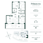 Layout picture Apartment with 3 bedrooms 117.1 m2 in complex Primavera
