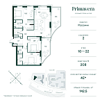 Layout picture Apartment with 3 bedrooms 128.4 m2 in complex Primavera