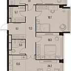 Layout picture Apartment with 3 bedrooms 133.1 m2 in complex High Life