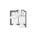 Layout picture Apartment with 1 bedroom 37.53 m2 in complex Dom Dostizhenie