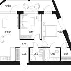 Layout picture Apartment with 2 bedrooms 72.97 m2 in complex Forst