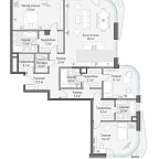 Layout picture Apartment with 3 bedrooms 170.5 m2 in complex Lavrushinsky