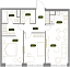 Layout picture Apartment with 3 bedrooms 71 m2 in complex West Garden