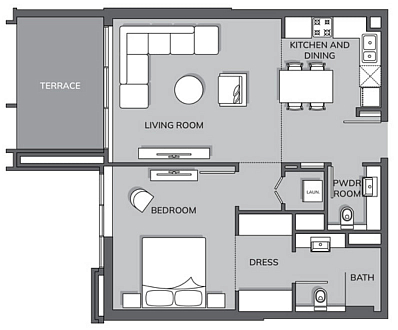 Layout Flat 84.2 m2 in complex Vista