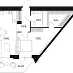 Layout picture Apartment with 1 bedroom 59.34 m2 in complex Forst