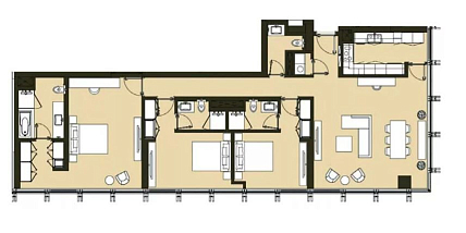 Layout Flat 165.9 m2 in complex Residence 110
