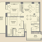 Layout picture Apartment with 2 bedrooms 73.9 m2 in complex Stories