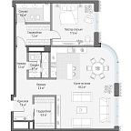 Layout picture Apartment with 2 bedrooms 104.7 m2 in complex Dom Lavrushinsky
