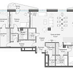 Layout picture Apartment with 3 bedrooms 206.7 m2 in complex Dom Lavrushinsky