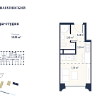 Layout picture Apartment with 1 bedroom 18.49 m2 in complex 1-y Nagatinskiy