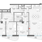 Layout picture Apartment with 3 bedrooms 162.4 m2 in complex Dom Lavrushinsky