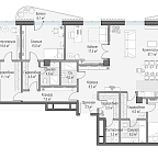 Layout picture Apartment with 3 bedrooms 206.8 m2 in complex Dom Lavrushinsky