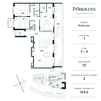 Layout picture Apartment with 3 bedrooms 164.6 m2 in complex Primavera