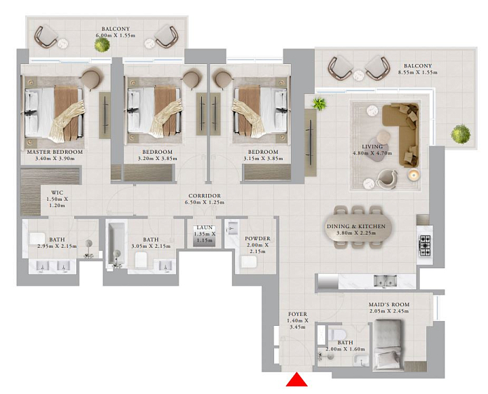 Layout picture 3-br from 1786 sqft