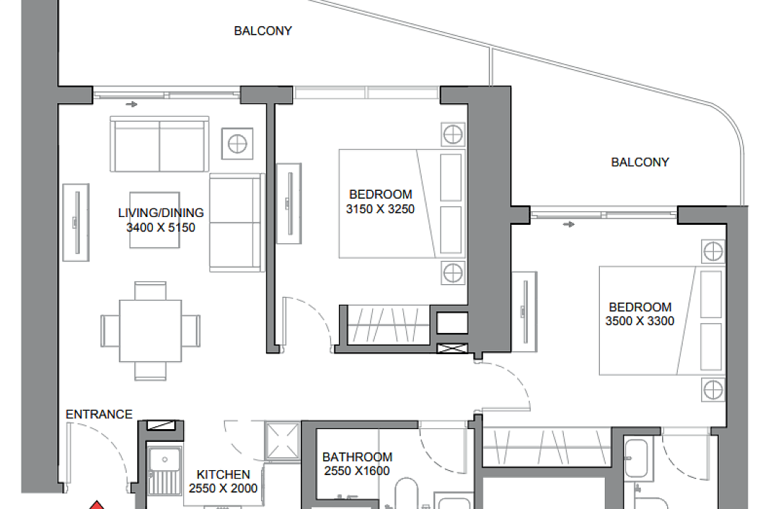 Flat 95 m2 in complex 310 Riverside Crescent