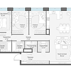 Layout picture Apartment with 4 bedrooms 129.8 m2 in complex West Garden