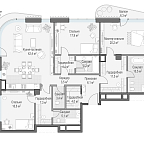 Layout picture Apartment with 3 bedrooms 161.9 m2 in complex Lavrushinsky