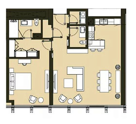 Layout Flat 95 m2 in complex Residence 110